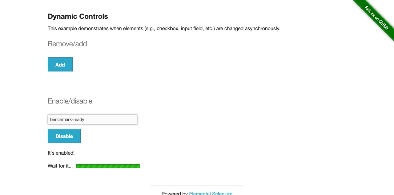 Dynamic Controls test completed by the agent-browser engine used by Browser Use Pi