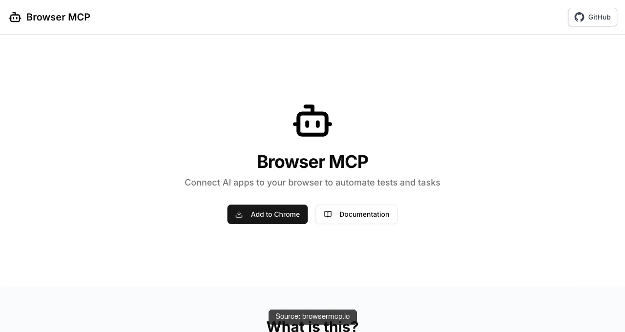 Browser MCP: an extension plus MCP server connecting AI apps to the browser profile you're already logged into
