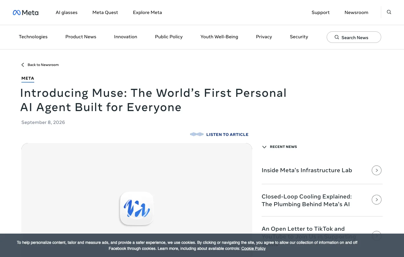 Meta's official Muse launch announcement